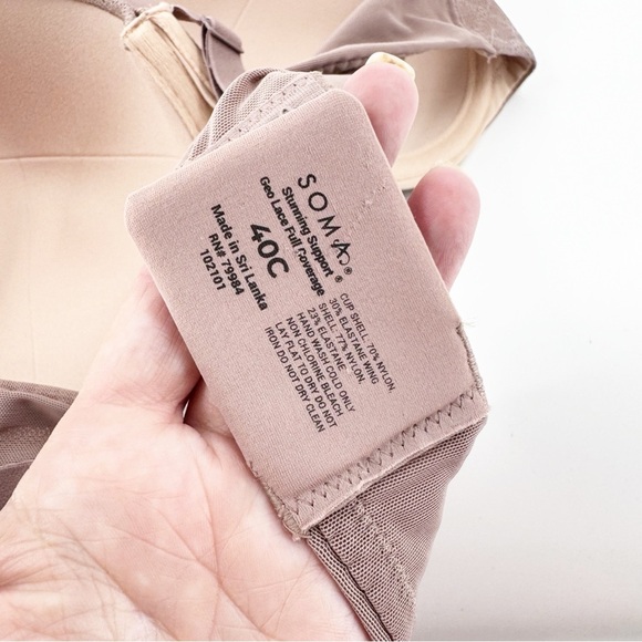 ✅ Soma Bra 40C French Mauve Stunning Support Geo Lace Full Coverage - Picture 6 of 6